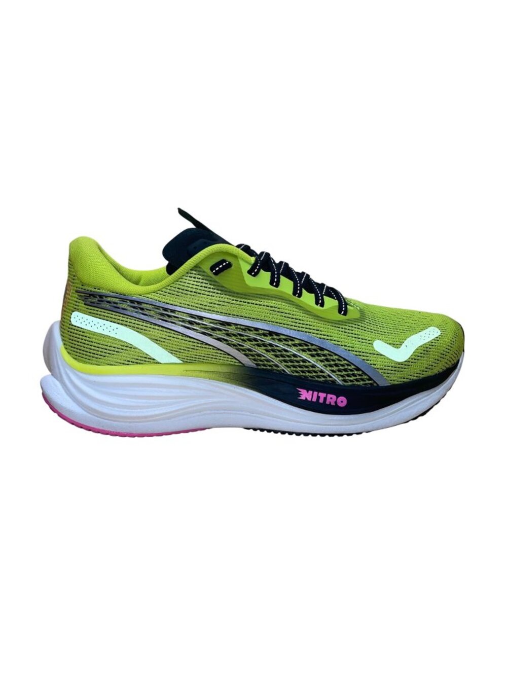Puma Women’s Lime Pwr Black Mesh Velocity Nitro 3 PsyRush Running Shoes Size 8.5